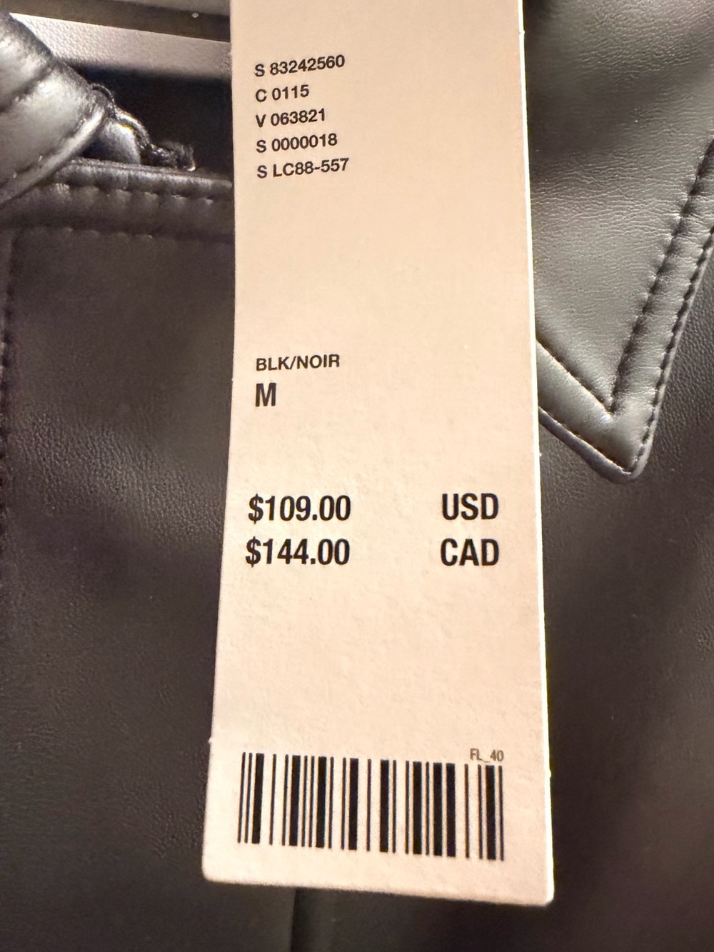 Lioness Revolve-Black Faux Leather Jacket with Tag - Size M - Picture 3 of 7